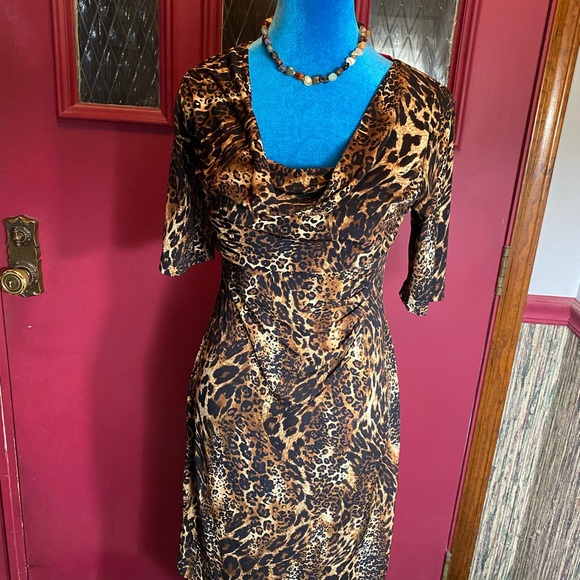 Enchanted Dresses & Skirts - Elegant Animal Print Midi Dress